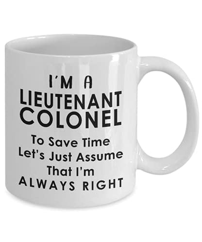 Gifts for Lieutenant Colonel Chief Officer | Ceramic Coffee Mug | 11 OZ