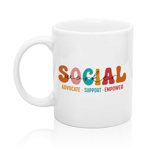 XQLZY Social Worker Cute Thank You Gifts for | Ceramic Coffee Mug | 11 OZ