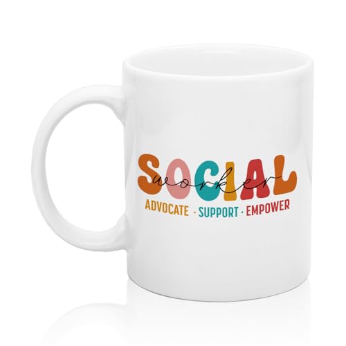 XQLZY Social Worker Cute Thank You Gifts for | Ceramic Coffee Mug | 11 OZ