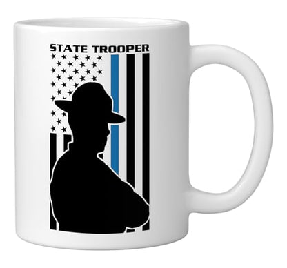 State Trooper American Flag | Ceramic Coffee Mug | 11 OZ