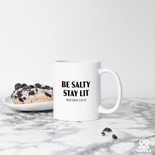 Be Salty Stay Lit Christian Gifts Bible Verse | Ceramic Coffee Mug | 11 OZ