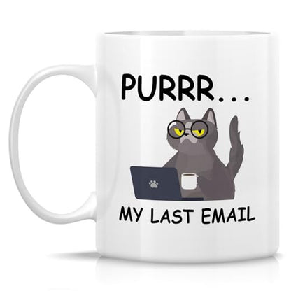 Funny Sarcastic Coworker Cat Per My Last Email | Ceramic Coffee Mug | 11 OZ