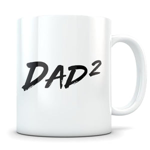 Dad x2 dad2 dadx2 2 again daddy expectant | Ceramic Coffee Mug | 11 OZ