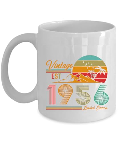 Vintage EST 1956 Limited Edition 70 Year Old | Ceramic Coffee Mug | 11 OZ