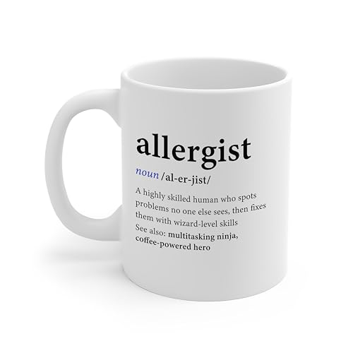 DesiDD Allergist Definition Funny Gifts for | Ceramic Coffee Mug | 11 OZ