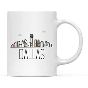 Gift Dallas Colorful City Skyline Graphic | Ceramic Coffee Mug | 11 OZ