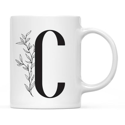 Gift Elegant Design Monogram Initial Letter C | Ceramic Coffee Mug | 11 OZ