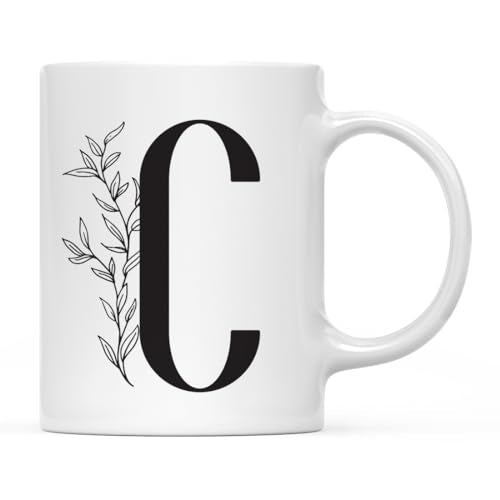 Gift Elegant Design Monogram Initial Letter C | Ceramic Coffee Mug | 11 OZ
