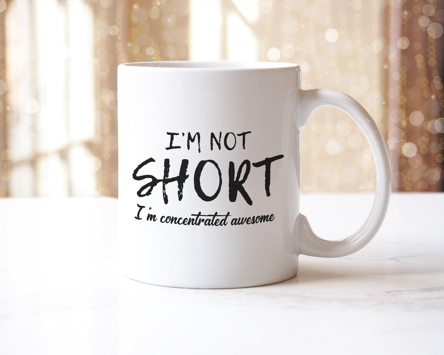 I'm Not Short Novelty Mug & Coaster - Funny Office Gift