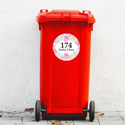 Personalised Wheelie Bin Waterproof Stickers Address Road House Name Numbers