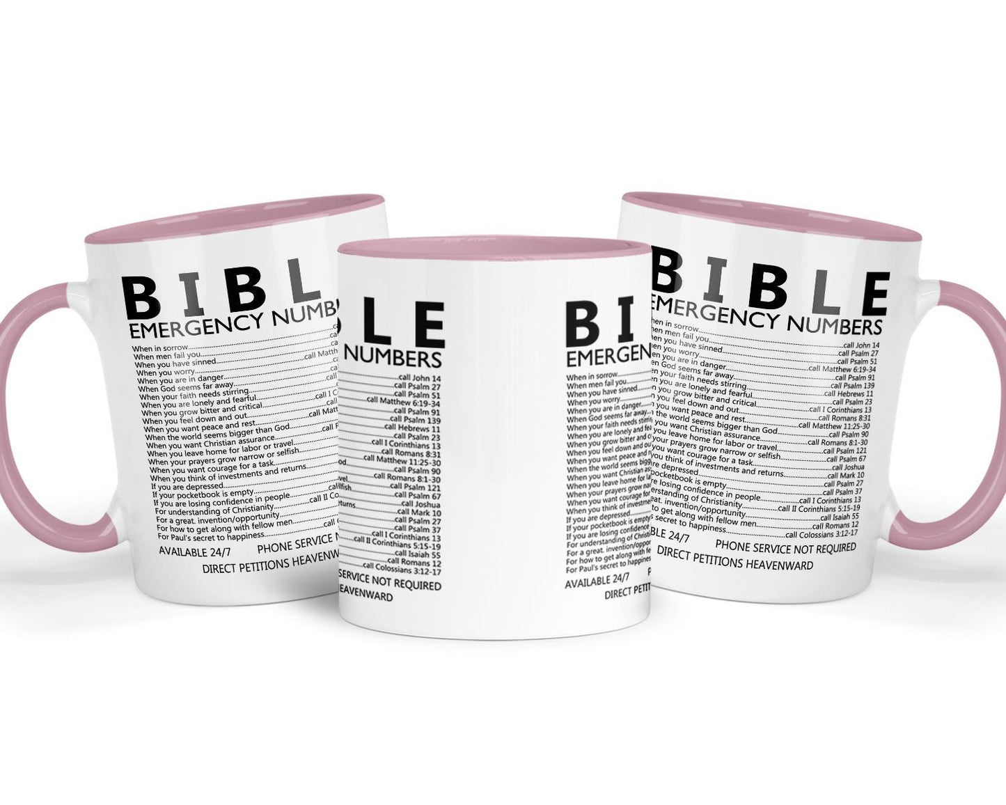 Bible Verse Mug & Coaster Gift Set: Christian Emergency Numbers