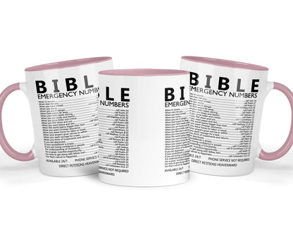 Bible Verse Mug & Coaster Gift Set: Christian Emergency Numbers