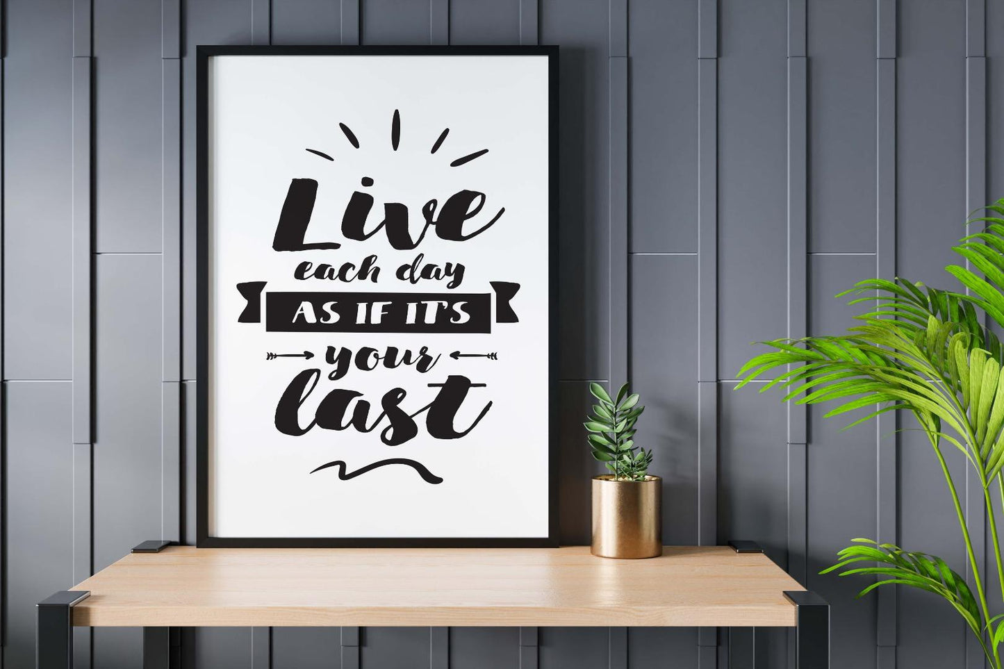 Live Each Day As If Last Inspirational Positive Quote Art Poster Print Wall