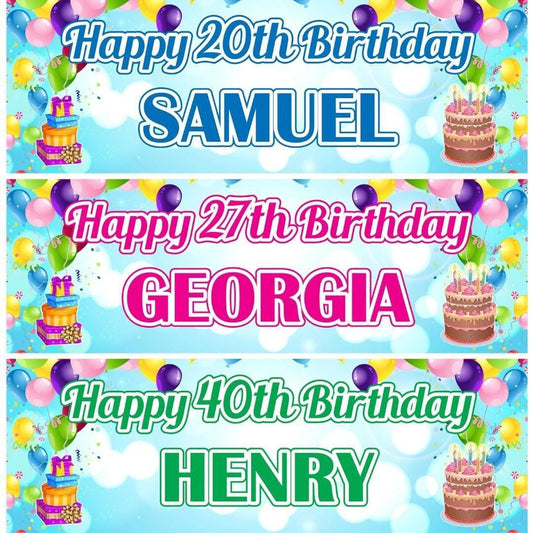 2 Personalised Elders Balloons Gifts Birthday Party Celebration Banners Posters