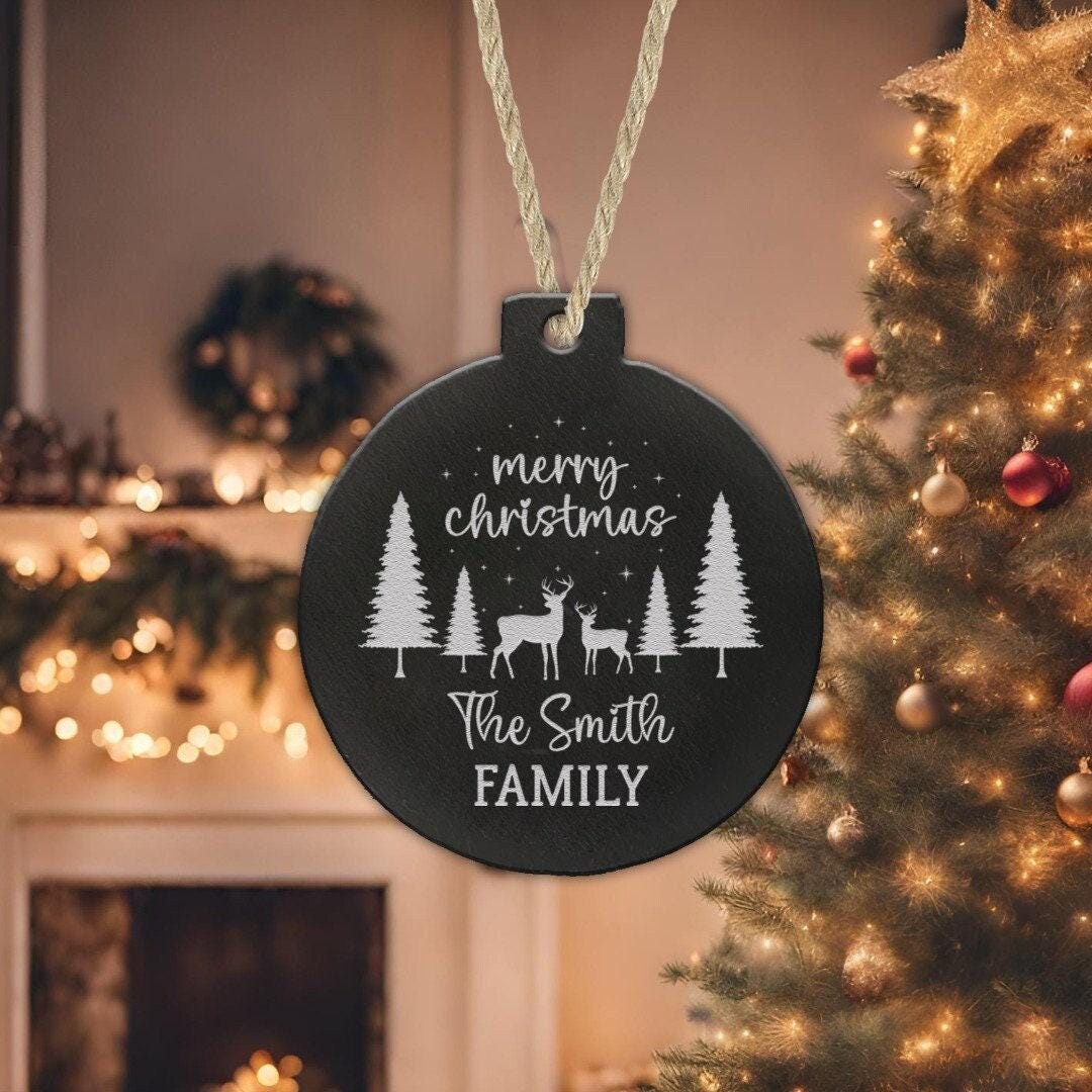 Personalised Merry Christmas Family Bauble Xmas Tree Hanging Decor Keepsake Gift