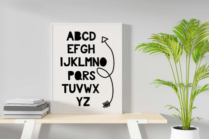 Alphabet Learning Nursery Bedroom Boys Girls Wall Decor Art Poster Print
