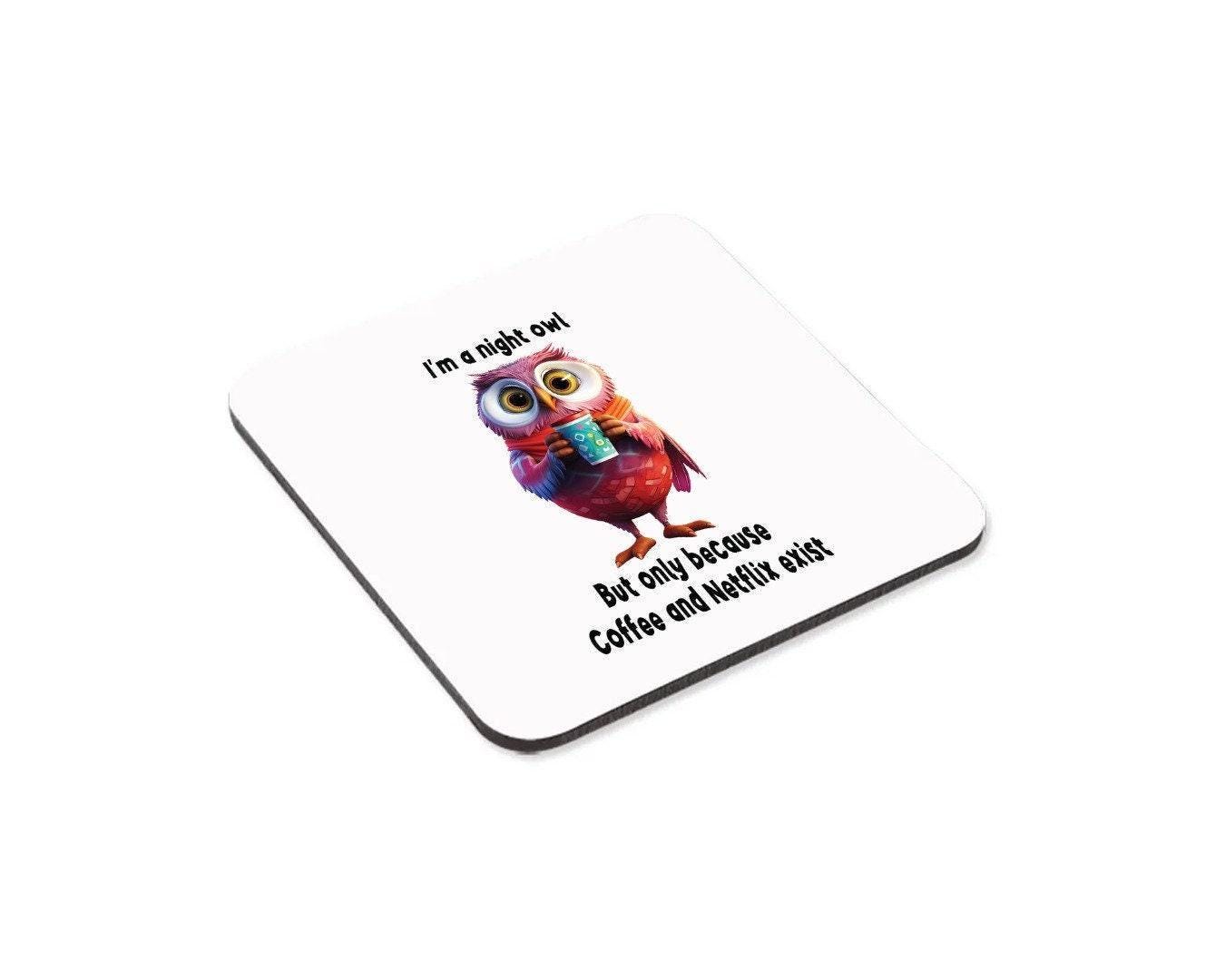 Night Owl Coffee Mug & Coaster Set: Gamer Gift