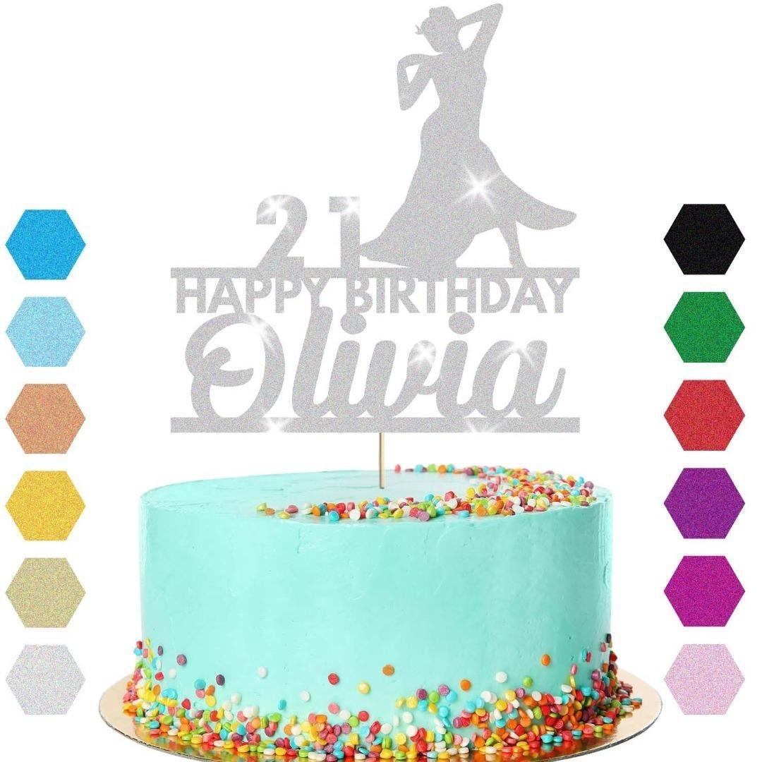 Dress Dancing Cake Topper Personalised Girls Birthday Decoration Any Name & Age