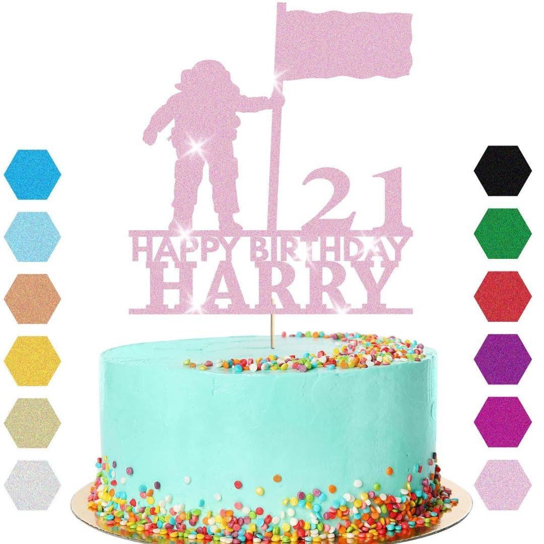 Astronaut Moon Cake Topper Personalised Boys Birthday Decoration Any Name & Age