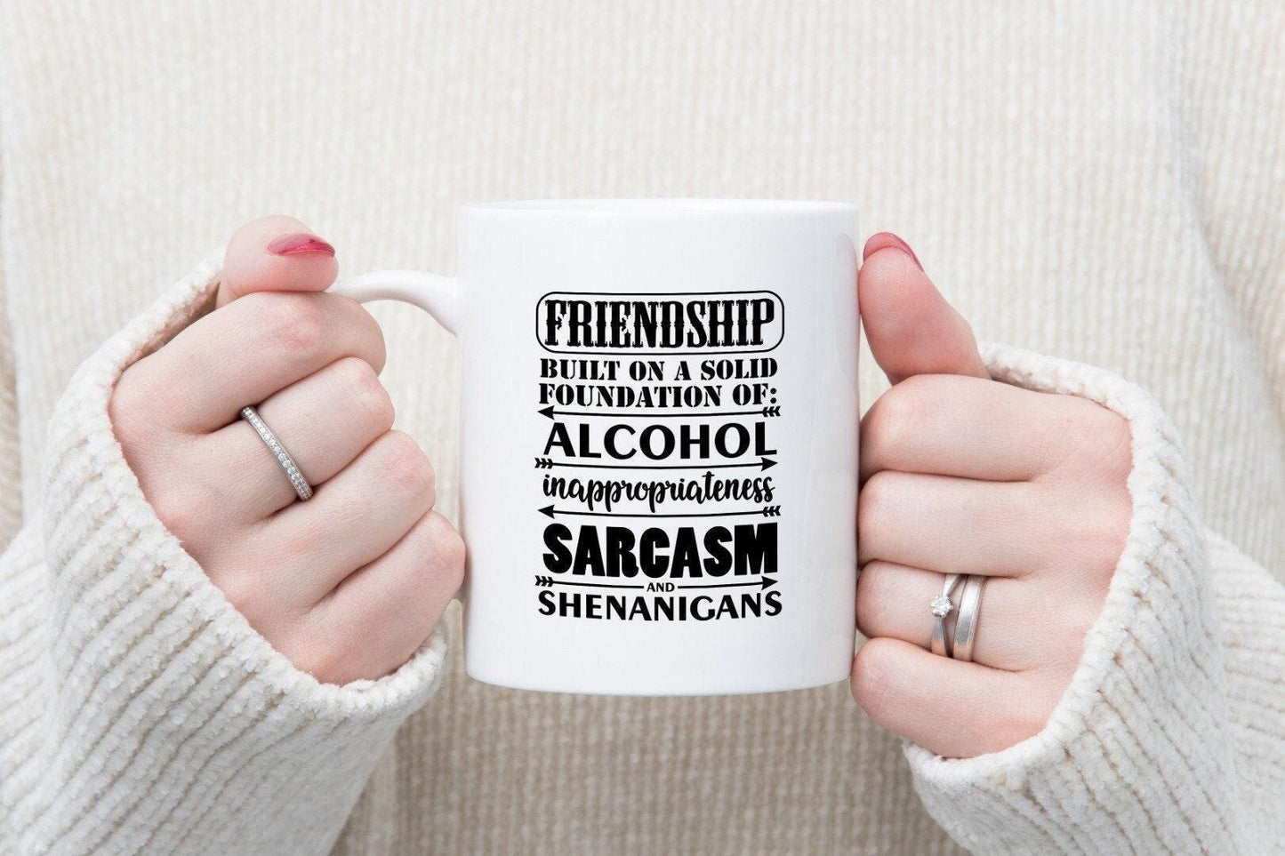 Friendship Built On A Solid Foundation Of Alcohol - Novelty Mug & Coaster Coffee Tea Cup Gift