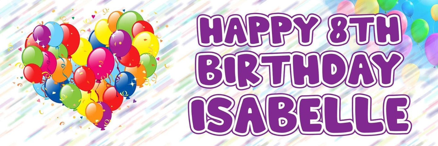 2 Personalised Happy Birthday Custom Name & Age Party Celebration Decoration Banners