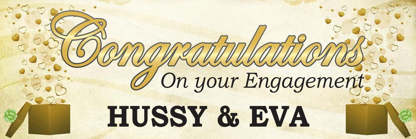 2x Personalised Engagement Party Banners: Elegant Decorations