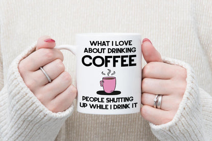 What I Love About Coffee Mug & Coaster Set Christmas Boyfriend Birthday Tea Gift