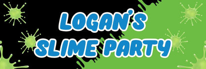 2 Personalised Green Slime Black Theme Party Celebration Banners Decor Posters