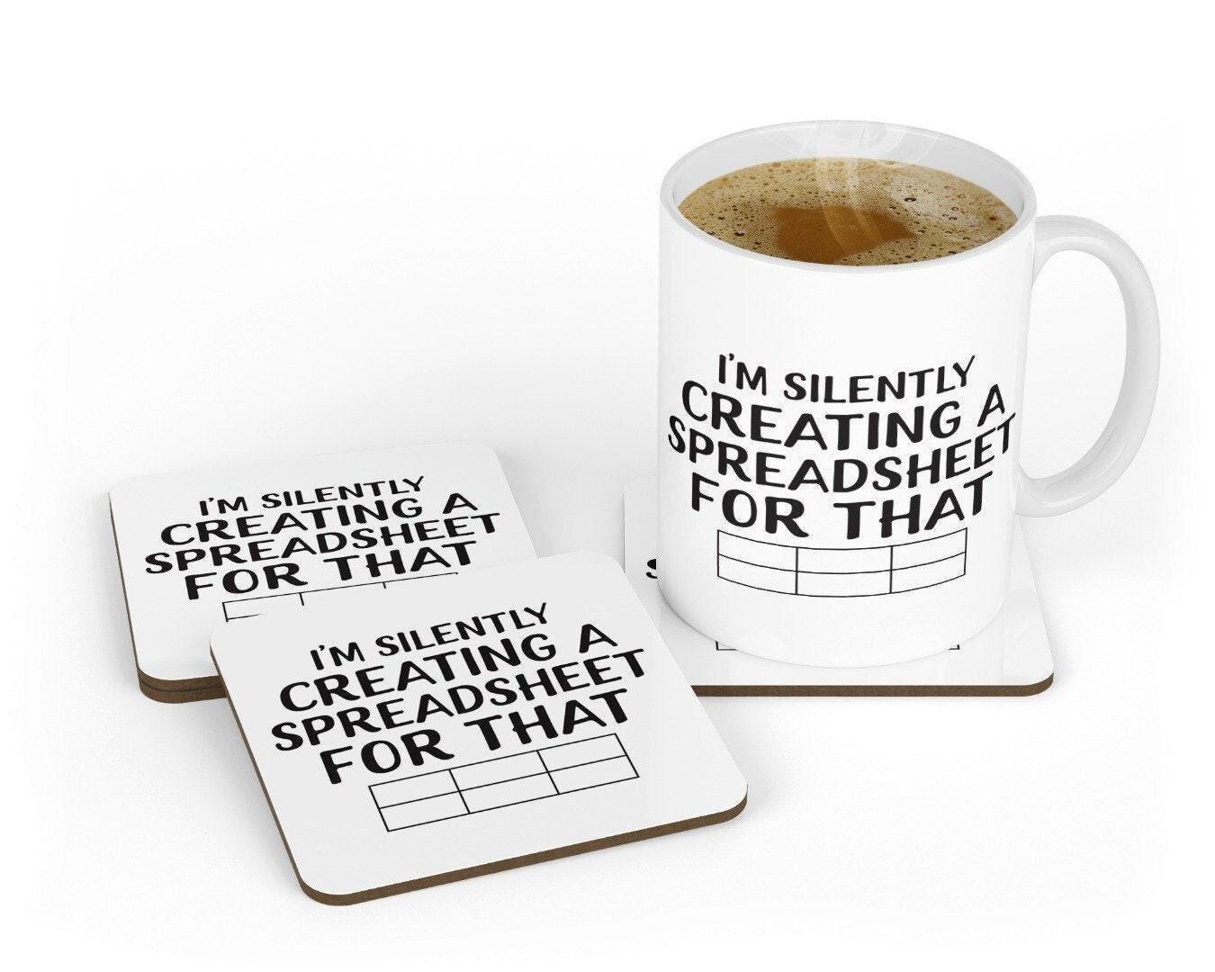 Funny Accountant Mug & Coaster Set: Spreadsheet Joke Gift