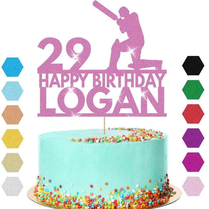 Cricket Cake Topper Personalised Batsman Birthday Cake Decoration Any Name Age