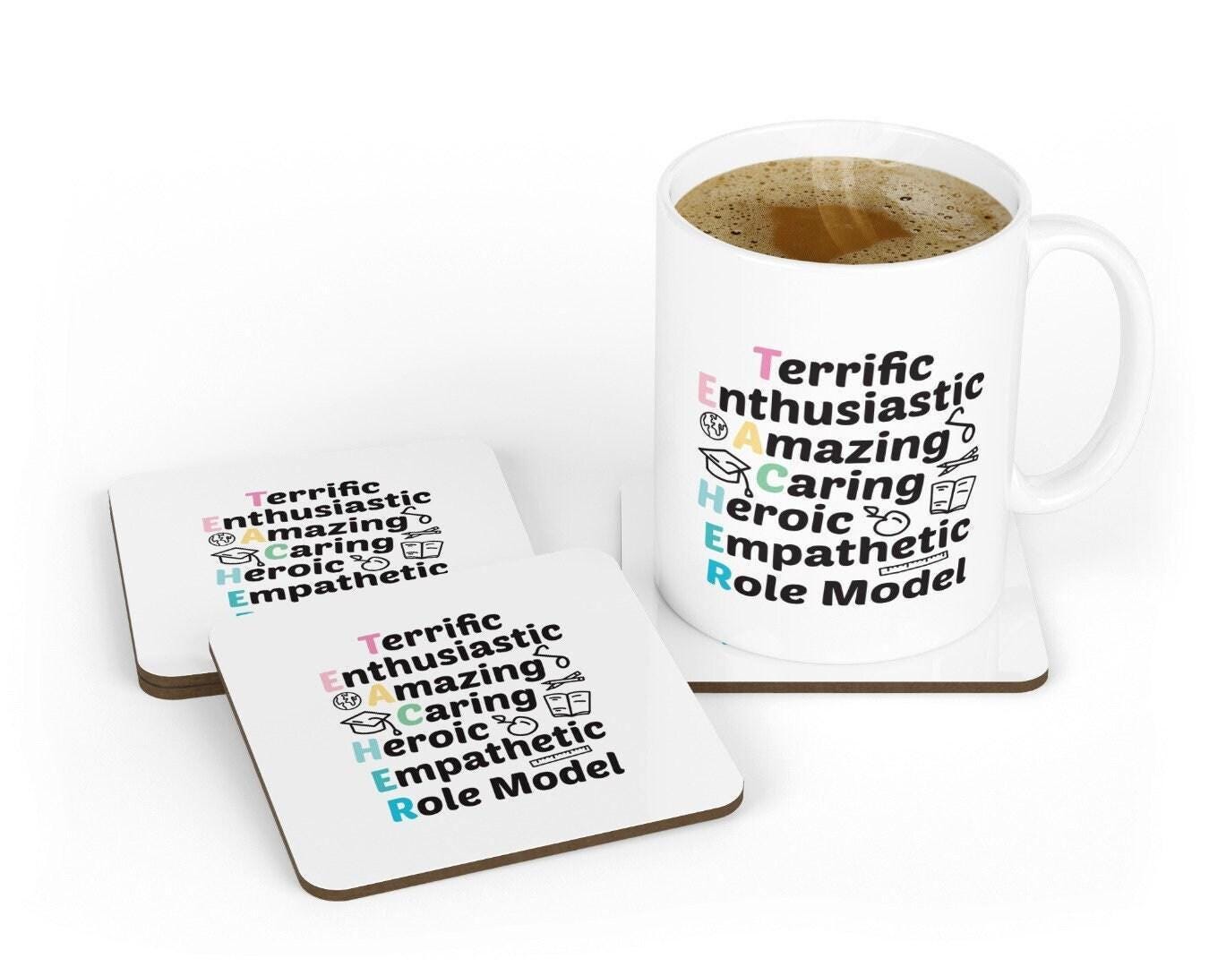 Teacher Definition Coffee Mug & Coaster: Educational Role Model Gift