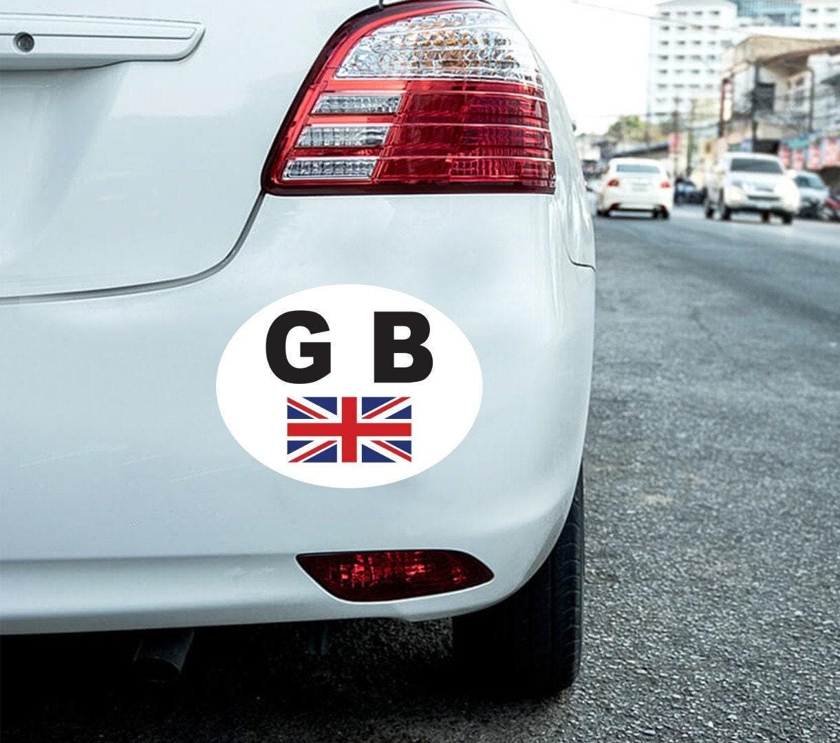 Union Jack GB Oval Car Sticker: UK Flag Vinyl Decal