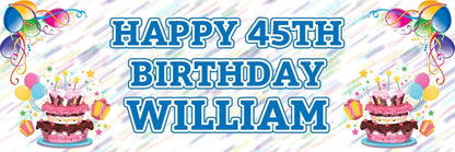 Personalised Birthday Party Banner: Custom Name & Age (Set of 2)