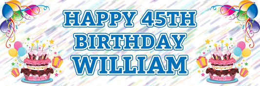 Personalised Birthday Party Banner: Custom Name & Age (Set of 2)