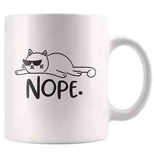 Lazy Cat Coffee Mug: Funny Tea Cup, Gift for Cat Lover