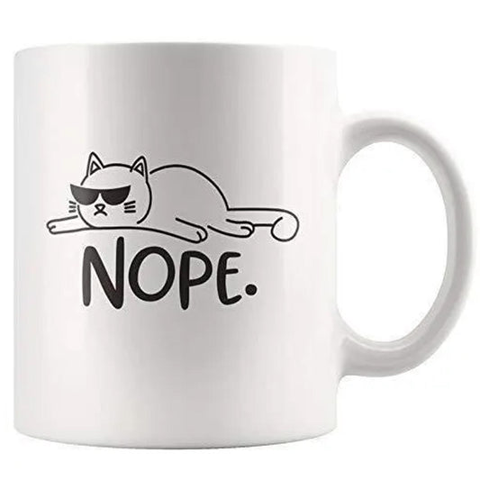 Lazy Cat Coffee Mug: Funny Tea Cup, Gift for Cat Lover