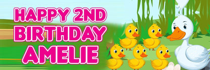 2 Personalised Five Little Ducks Birthday Celebration Banners Decoration Posters