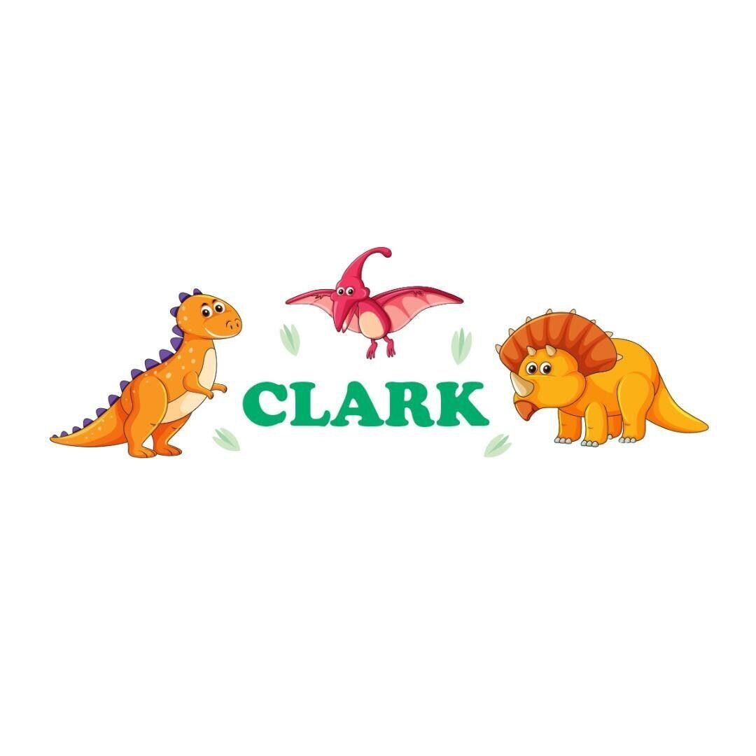 Personalised Dinosaur Wall Sticker Name Decal Vinyl Girls Boys Kids Nursery Bedroom