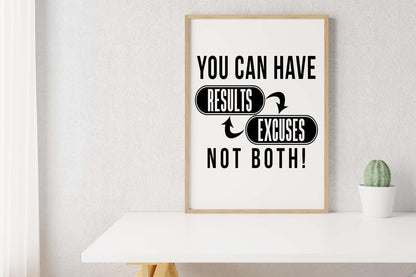 You Can Have Results Motivational Inspirational Positive Quote Poster Print Wall