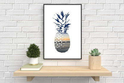 Pineapple Beach Sunset Bedroom Wall Art Minimalist Home Room Decor Print Poster