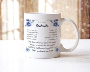Soulmate Coffee Mug & Coaster Gift Set: 'I Love You, Forever and Always'