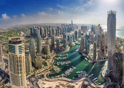 Dubai Cityscape City Skyline Office Bedroom Giant Poster - A4 A3 A2 A1 Sizes