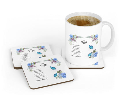 To My Wife Mug & Coaster Set: Romantic Gift From Husband