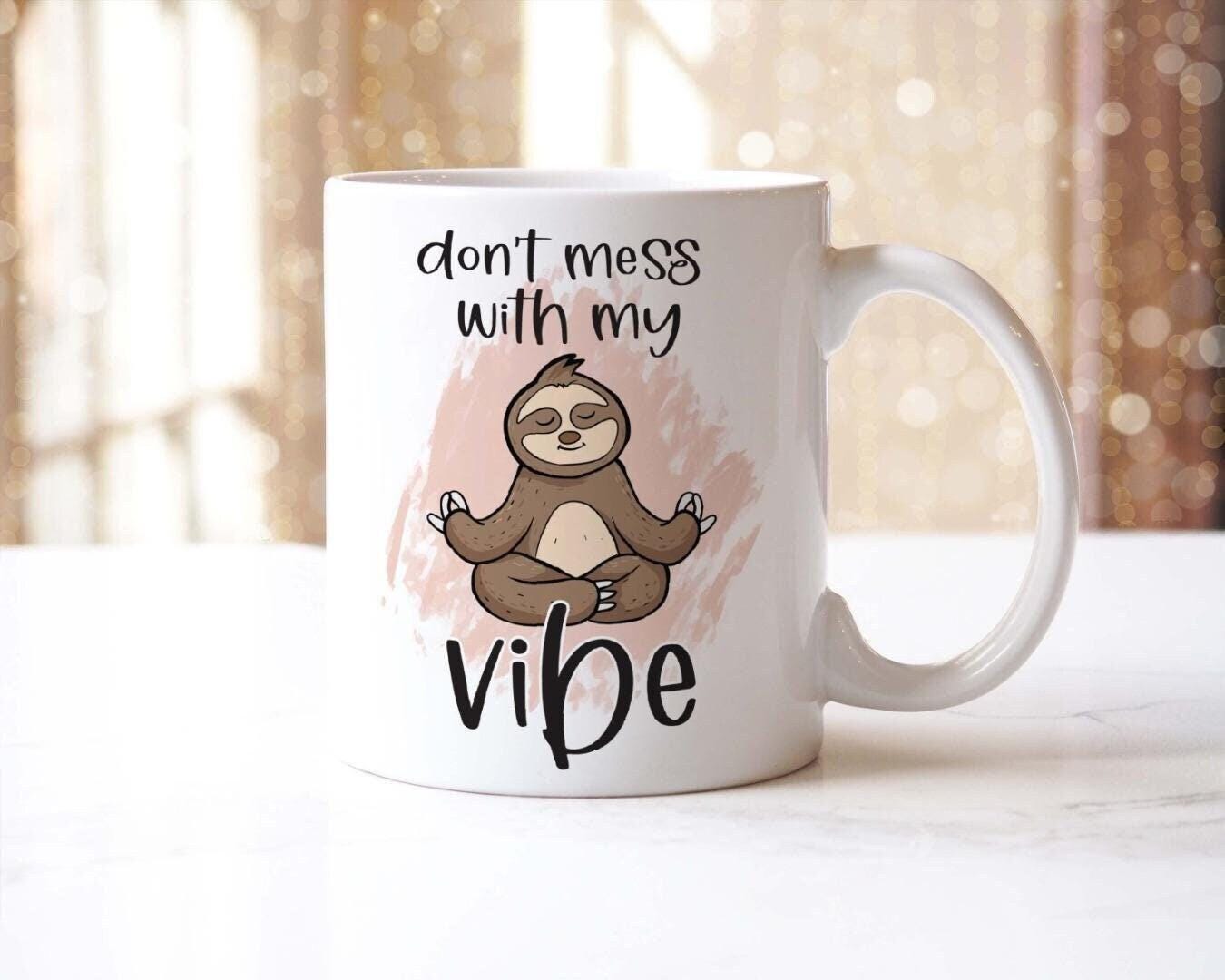Funny Sloth Coffee Mug and Coaster Gift Set