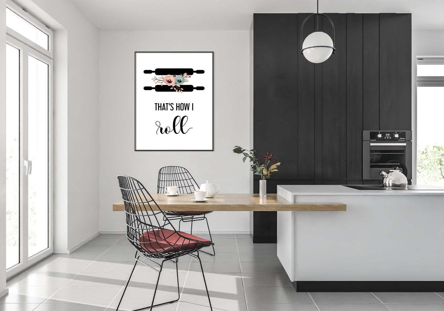 Thats How I Roll Kitchen Minimalist Portrait Wall Home Dining Decor Print Poster