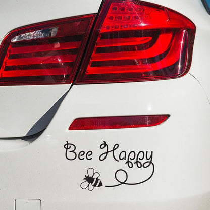 Bee Happy Bumblebee Window  Bumper Fun Sticker Vinyl Decal