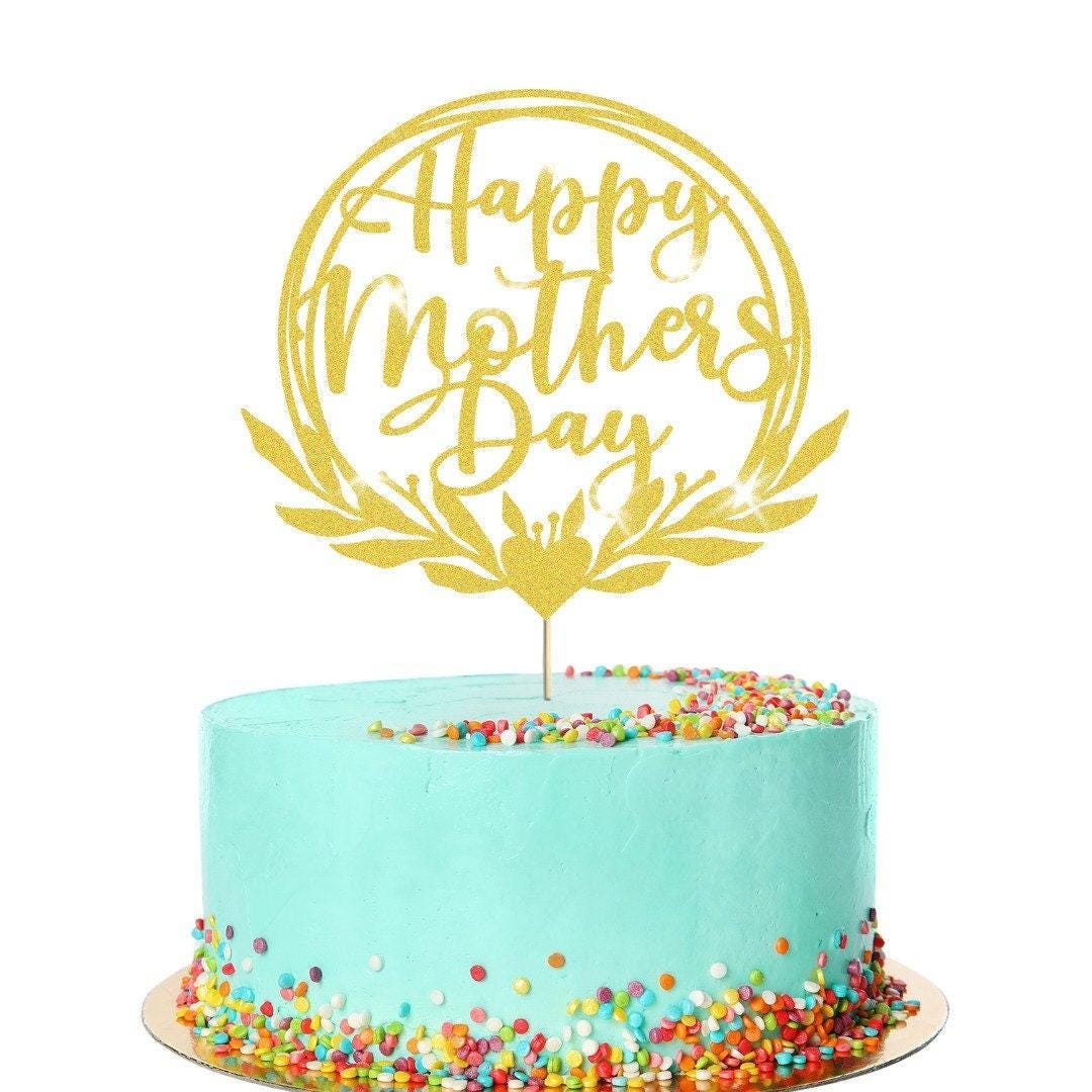 Happy Mothers Day Glitter Cake Topper Birthday Celebration Decoration