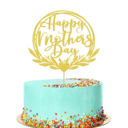Happy Mothers Day Glitter Cake Topper Birthday Celebration Decoration