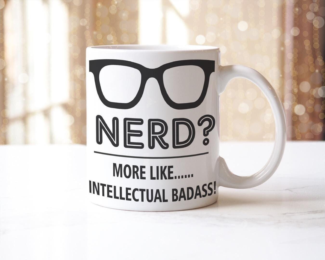 Nerd Mug & Coaster Set More Like Intellectual Funny Birthday Christmas Tea Gift