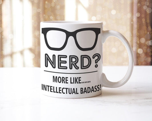 Nerd Mug & Coaster Set More Like Intellectual Funny Birthday Christmas Tea Gift